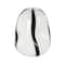 12" White & Black Stripes Glass Round Concaved Vase
